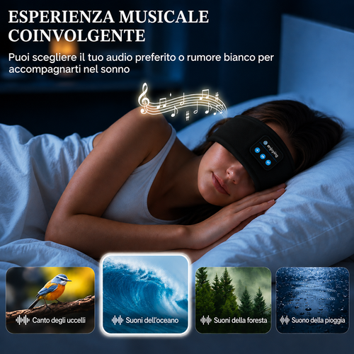 NAPSANA – Maschera Notte Bluetooth® con Cuffie Integrate